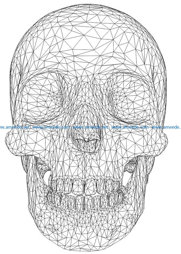 3D illusion led lamp skullcap free vector download for laser engraving machines