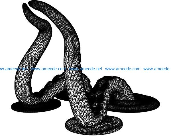 3D illusion led lamp snake free vector download for laser engraving machines