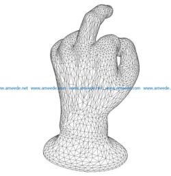 3D illusion led lamp statue of the hand free vector download for laser engraving machines