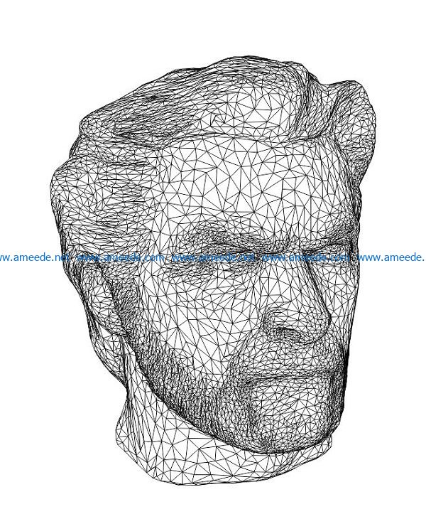 3D illusion led lamp stone head free vector download for laser engraving machines