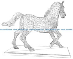 3D illusion led lamp stone horse free vector download for laser engraving machines