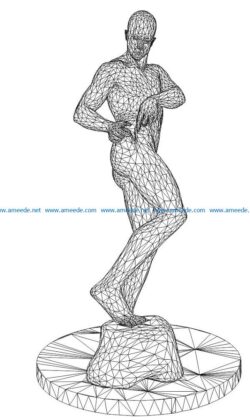 3D illusion led lamp the man standing pulls the pants free vector download for laser engraving machines