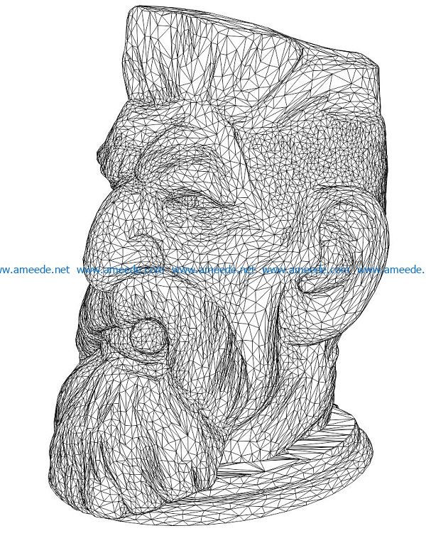 3D illusion led lamp the old man's head smokes free vector download for laser engraving machines