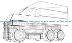 3D illusion led lamp truck free vector download for laser engraving machines