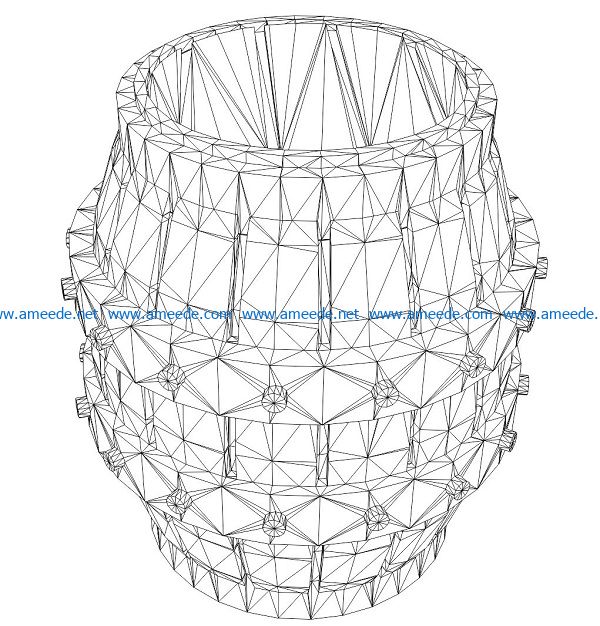 3D illusion led lamp vase of flowers free vector download for laser engraving machines