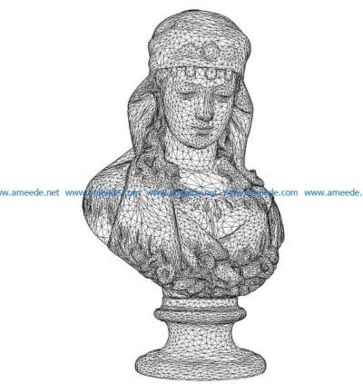 3D illusion led lamp woman portrait free vector download for laser engraving machines