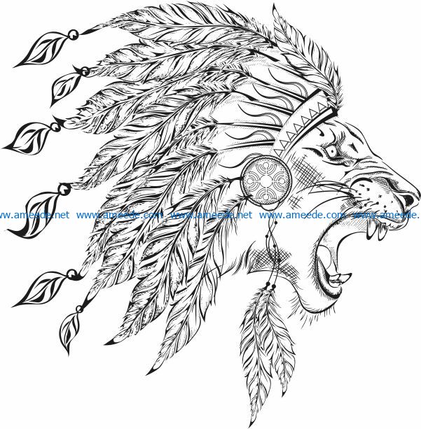 Aboriginal lion file cdr and dxf free vector download for laser engraving machines