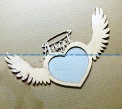 Angel photo frame file cdr and dxf free vector download for Laser cut