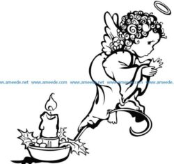 Angels and candles file cdr and dxf free vector download for laser engraving machines