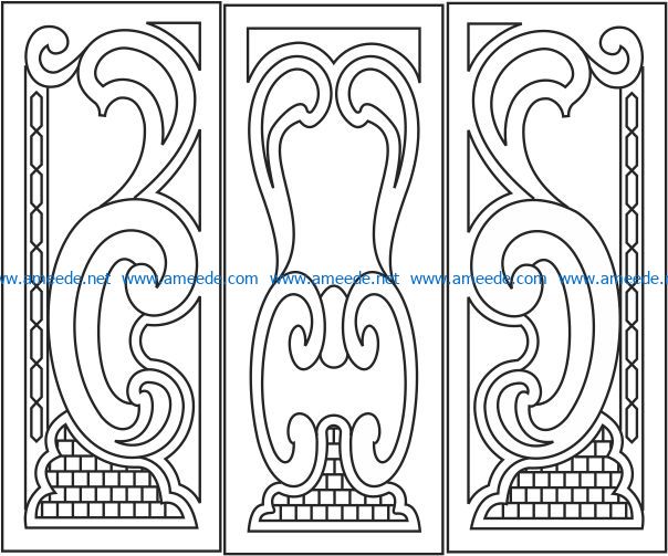 Arabic style wooden doors file cdr and dxf free vector download for CNC cut