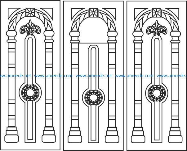 Arch vault door file cdr and dxf free vector download for Laser cut CNC