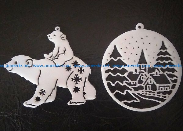 Bear Christmas toys file cdr and dxf free vector download for Laser cut