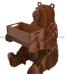 Bear holds the box file cdr and dxf free vector download for Laser cut Plasma