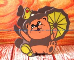 Bear pencil box file cdr and dxf free vector download for CNC cut