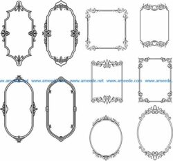 Beautifully decorated frame  file cdr and dxf free vector download for Laser cut CNC