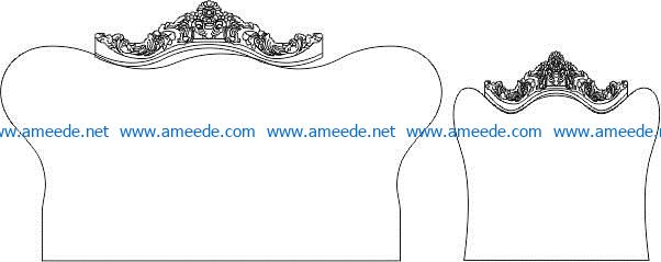 Bedhead decoration pattern file cdr and dxf free vector download for CNC cut