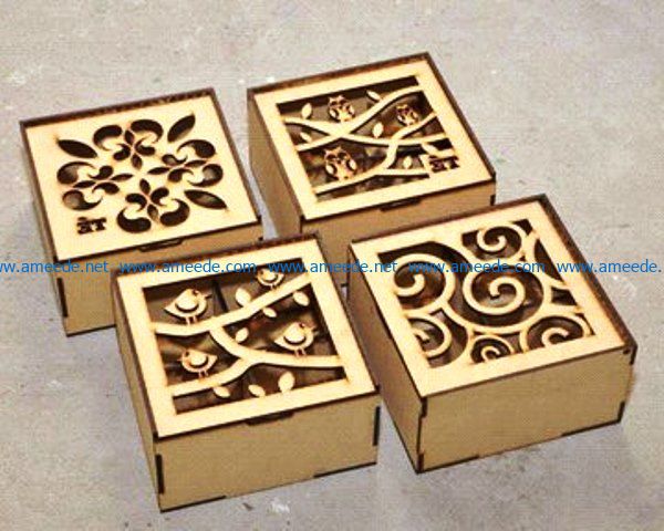 Bird and owl motifs box file cdr and dxf free vector download for Laser cut