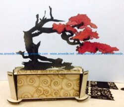 Bonsai model file cdr and dxf free vector download for Laser cut