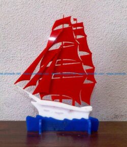 Bright red sails file cdr and dxf free vector download for Laser cut