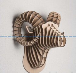 Bull head file cdr and dxf free vector download for Laser cut CNC