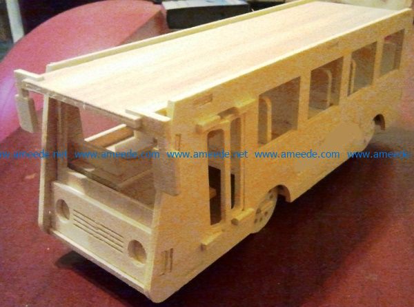 Bus file cdr and dxf free vector download for Laser cut CNC