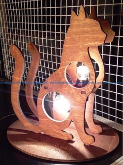 Cat lamp file cdr and dxf free vector download for Laser cut