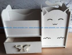 Cat organizer file cdr and dxf free vector download for Laser cut CNC