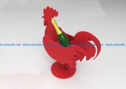 Chicken wine tray file cdr and dxf free vector download for Laser cut