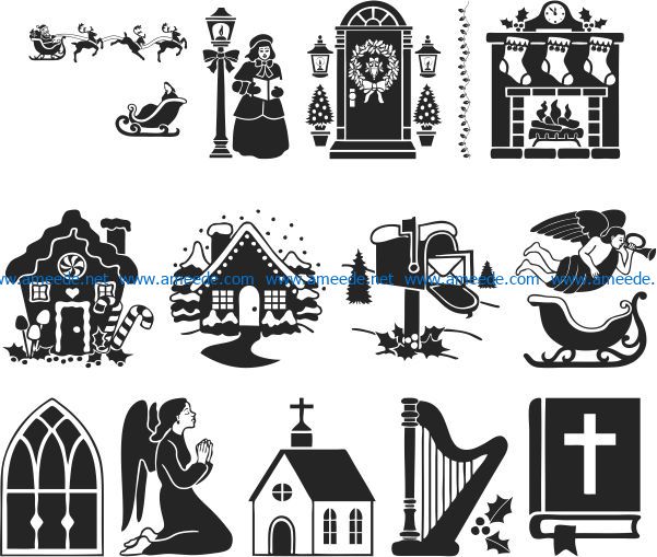 Christmas and lord file cdr and dxf free vector download for print or laser engraving machines