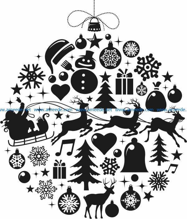 Christmas balls file cdr and dxf free vector download for Laser cut