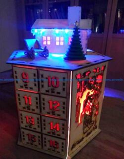 Christmas calendar file cdr and dxf free vector download for Laser cut