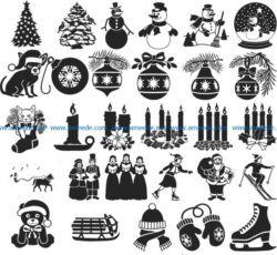 Christmas file cdr and dxf free vector download for print or laser engraving machines
