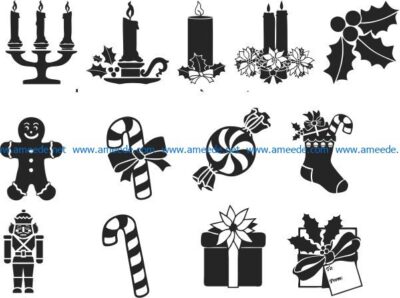 Christmas symbol file cdr and dxf free vector download for print or laser engraving machines