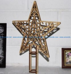 Christmas tree decoration star file cdr and dxf free vector download for Laser cut