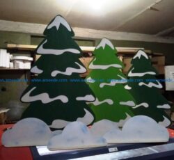 Christmas tree with snow  file cdr and dxf free vector download for Laser cut