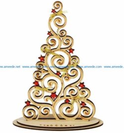 Christmas tree with star file cdr and dxf free vector download for Laser cut