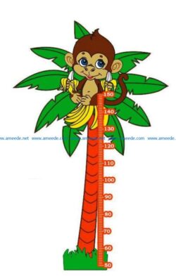 Coconut tree height ruler file cdr and dxf free vector download for Laser cut