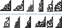 Corner decoration file cdr and dxf free vector download for Laser cut CNC