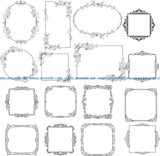Creative decorative frame file cdr and dxf free vector download for Laser cut CNC