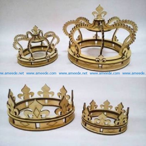 Crown file cdr and dxf free vector download for Laser cut