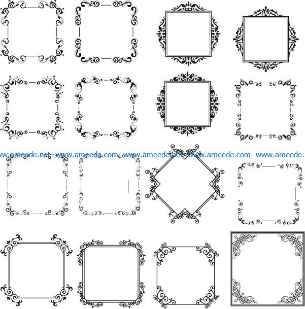 Decorative frame model file cdr and dxf free vector download for Laser cut CNC