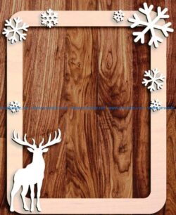 Deer photo frame file cdr and dxf free vector download for Laser cut