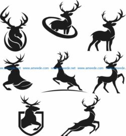 Deer silhouette file cdr and dxf free vector download for Laser cut Plasma file Decal