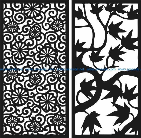 Design pattern panel screen E0007038 file cdr and dxf free vector download for Laser cut CNC