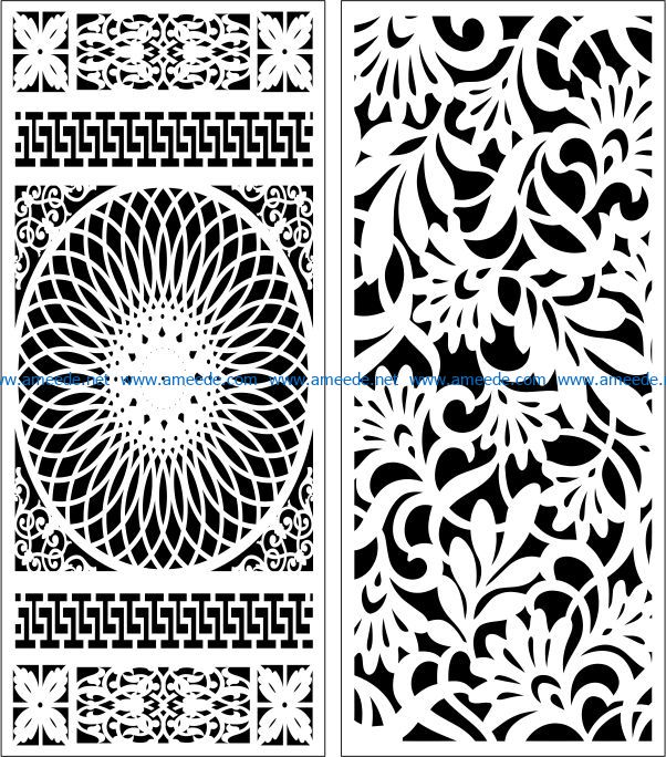 Design pattern panel screen E0007599 file cdr and dxf free vector download for Laser cut CNC