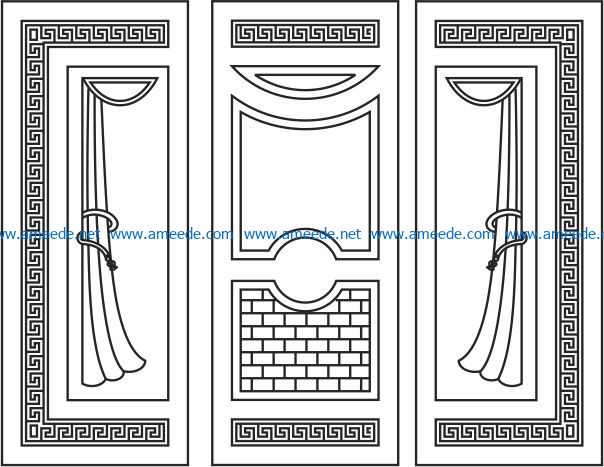 Door design with blinds file cdr and dxf free vector download for CNC cut