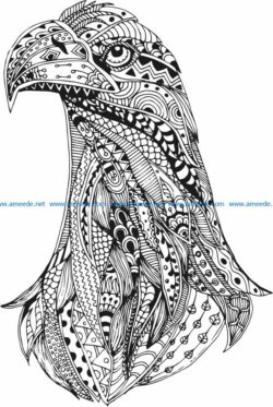 Eagle head file cdr and dxf free vector download for print or laser engraving machines