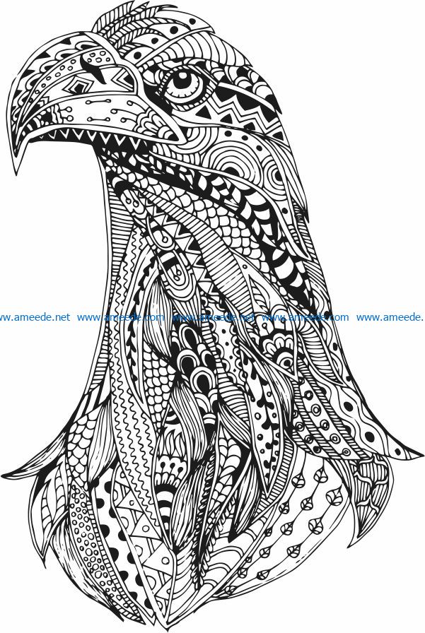 Eagle head file cdr and dxf free vector download for print or laser engraving machines