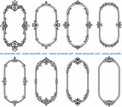 Ellipse decorative frame file cdr and dxf free vector download for Laser cut CNC