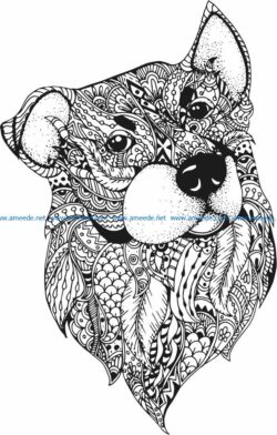 Floral dog file cdr and dxf free vector download for laser engraving machines